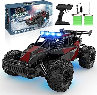 BLUEJAY Remote Control Car, 2.4GHz High Speed 33KM/H RC Cars Toys, 1:12 Monster RC Truck Off Road with LED Headlight and Rechargeable